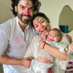 Debina Bonnerjee Instagram - Hamara wala happy holi . . . . . #happyholi #firstholi @guruchoudhary @lianna_choudhary @divishaadiva
