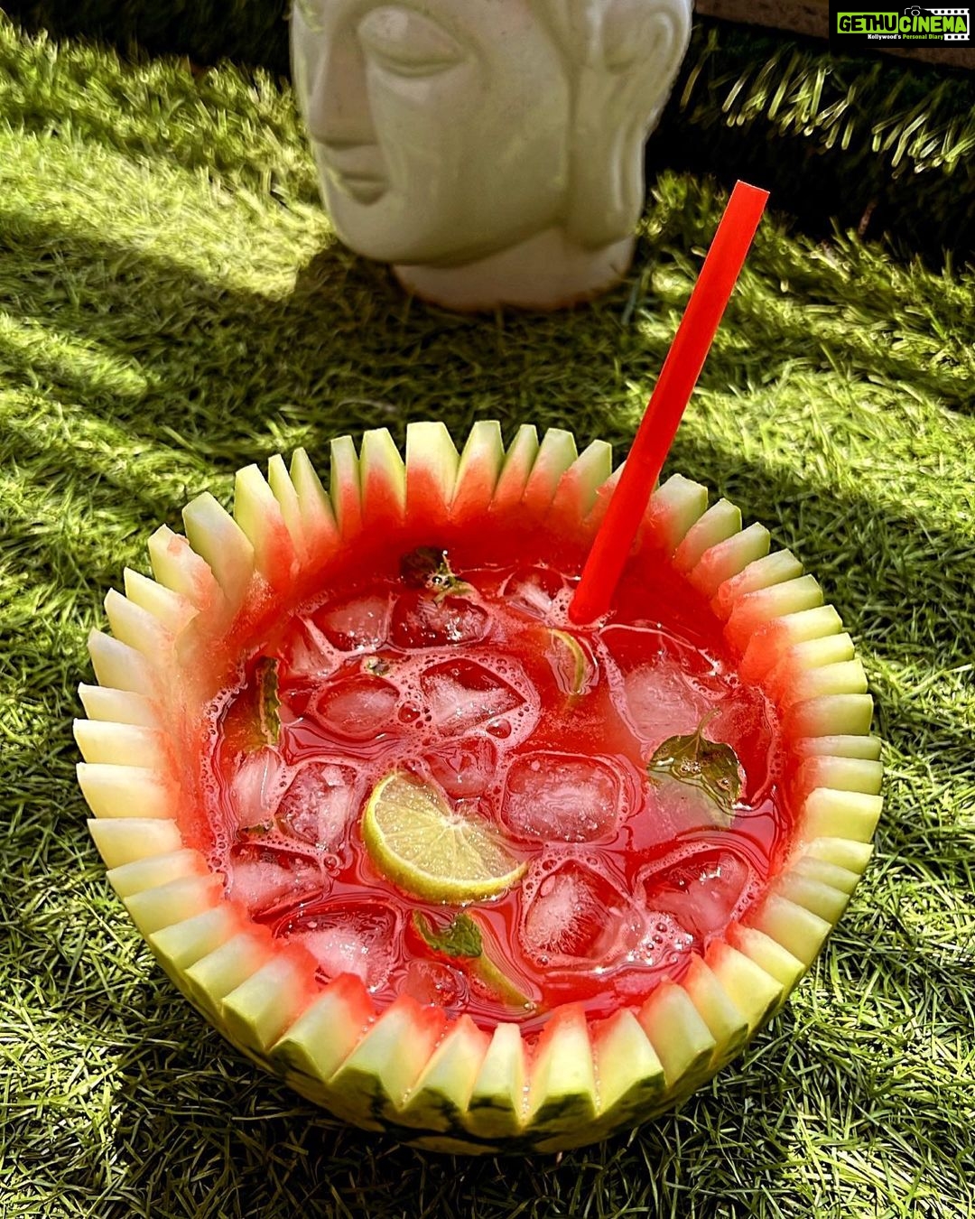 Deepthi Manne Instagram - When your bff makes you a fancy looking watermelon juice 😉 @_monisha.m_ You are the best 😘