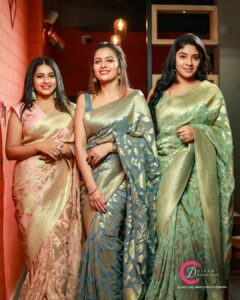 Dhanya Mary Varghese Instagram - The simplest way to look both modest and hot is wearing a saree. Thank you Krishna @the.cottonmill for this beautiful saree❤

Make up: @divyas_makeover_
📸 :@gladmantisphotography
🎥 :@_raylightsphotography _
👗 : @the.cottonmill

#dhanyamaryvarghese #seetha #seethakalyanam #padathapainkili #actress #serials #movieactress #biggbossmalayalamseason4 #biggbosstop5 #photooftheday #photographers_of_india #weddingphotography #wedding #makeup #hairstyle