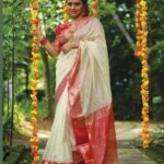 Dhanya Mary Varghese Instagram - Wish you all a euphoric, prosperous, colorful, healthy, wealthy and fun-filled Onam! Let this season brings you all lot of good luck, peace of mind, happiness and all that you wish! Costumes : @byhand.in MUA Hair and Styling: @divyas_makeover_ DOP: @jeevas_gladmantis @_raylightsphotography_ Ornaments: @dheeksha.jewels #dhanyamaryvarghese#johnjacob #lifewithjod #byhand #onamwear #onamcelebration #malayalamcinema #daya #seetha #deepak #indianwear#ethinicwear #byhandclothing #ethicalfashion #byhandkochi #cottonfabric #malayalamactress #malayalamactor #maheshwarisilk#biggbossmalayalam #biggbosstop5