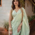 Diana Penty Instagram - 🧚🏻‍♀️✨💚 Outfit: @431_88 Jewellery: @goldenwindow @vasundharajewelry @ascend.rohank Bag: Valentino @myalmari_ Styling: @namitaalexander HMU: Shraddha Mishra Photographer: @haranish.hrf