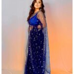 Falaq Naaz Instagram - Be like the sky,own even the thunder with pride✨💫💙 . . . #sareelove #falaqnaaz #instapost #instagram #dailypost #photoshoot #collaboration #collaborationindia #fashion #beauty #ad