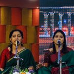 Gayathri Arun Instagram - What gives me Joy? Than this.. Singing for my Master @arunadharankrishnankutty as a tribute to his Guru...With my sister in law Anjana @anjanaviswapradeep A dream come true moment🙏 #blessed
