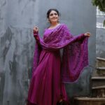 Gayathri Arun Instagram - 💜Royal Reverie: Embracing the Majesty of Purple Stylist: doms.2010 Costume: zara_designs_thodupuzha Jewellery: anokhi_priyakishore Photographer: _j_o_r_d_h_a_n_