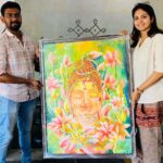 Gayathri Arun Instagram - Thank you Viswa @geethalayam11 for this wonderful art work💜 loved it 🥰 #budhapainting #sivarathri