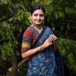 Gayathri Arun Instagram - Embracing Timeless Elegance🦋 Mua @amal_ajithkumar Stylist : @doms.2010 Costume: @byhand.in jewellery: @anokhi_priyakishore Photography: @dd.capture