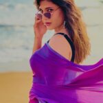 Hamida Khatoon Instagram - Happiness Saree by :- @khyathidesignstudio #hamida #hamidakhatoon #happyhamida #queenofhearts #nature #beach #loveyourself #infinity