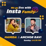 Hamida Khatoon Instagram – 𝐻𝑒𝑟𝑒 𝑖𝑠 𝑡ℎ𝑒 𝑠𝑢𝑟𝑝𝑟𝑖𝑠𝑒 🥰!
𝑊𝑜ℎ𝑜𝑜！ 𝑤𝑖𝑡ℎ 𝐴𝑛𝑛𝑎𝑦𝑎 @anchorravi_offl 𝑜𝑢𝑟 𝐻𝑎𝑝𝑝𝑦 𝐻𝑎𝑚𝑖 𝑖𝑠 𝑔𝑜𝑛𝑛𝑎 𝑏𝑒 𝐿𝐼𝑉𝐸 𝑎𝑡 4.30PM 𝑆𝑢𝑛𝑑𝑎𝑦 15th May 2022. 
Tomorrow it is 😎
．
．
．
．
．
．
．

#hamidakhatoonofficial 
#instalive #anchorravi 
#hamidakhatoon 
#Hamidaarmy 
#queenofhearts 
#biggboss5telugu
#southindianactress 
#tollywood
#grateful 
#blessed
#Hamidakhatoon
#moments 
#momentslikethis 
#hamidakhatoon 
#homesweethome
#queenofhearts
#infinitylove