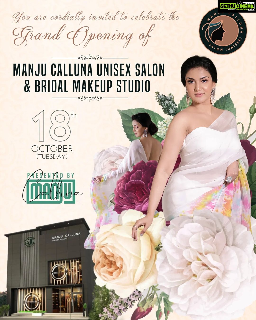 Honey Rose Instagram - Join me to celebrate the grand opening of Manju Calluna Unisex Salon And Bridal makeup Studio @manjucalluna