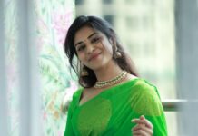 Indhuja Ravichandran Instagram - As we step into 2022 I wish everyone a blessed year filled with love , good health , happiness , laughter & great peace of mind. Have a positive…positive… positive 2022 Happy new year ❤️✨ Wardrobe @d_blossoms_saree Accessories @theamethyststore
