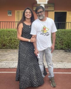 Indhuja Ravichandran Instagram - The Kid In Me Will Always Be Pumped Everytime I Think About Having Worked With My Absolute Favorite @selvaraghavan sir Thank you so much for the experience sir…. Respect forever 🙏 #naanevaruven #dhanush #vcreations #yuvan