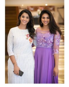 Indhuja Ravichandran Instagram - After long time, funny chats & lots of laughters with cutie @priyabhavanishankar ♥️🤗