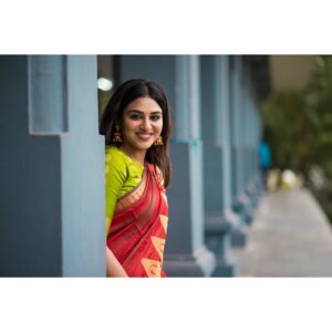 Indhuja Ravichandran Instagram - Saree is the perfect way of proudly flaunting who I am without having to say it.
Shot By @pk_views
Earings are visible  @chennai.allcollections