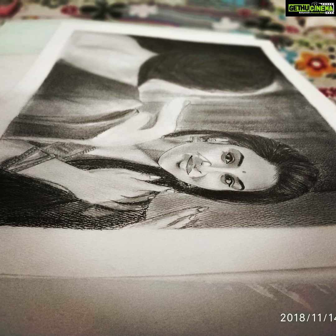 Indhuja Ravichandran Instagram - Thanks for the art work made by @clare_reshma 😍😍