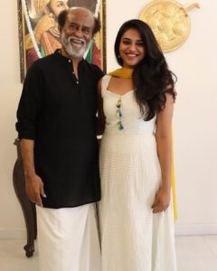 Indhuja Ravichandran Instagram - The one moment I longed for “The One and Only THALAIVAR’s appreciations for my performance” and it had happened in my second film itself !!!! 😍😍🕴🏾 Reason behind all this happenings - “Our one and only director #karthiksubbaraj sir “ Kudos to our #mercuryteam 😄