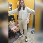 Ira Khan Instagram - I love matching clothes! I never understood the hype before. They're so fun. But I don't know how to arrange it in my closet. The top and pant get separated and that bugs me. I tried putting both on a hanger. But it's a lot of effort to fit the pant into the top and hang it together. Any tips? . . . #matching #comfy #docmartens #newwardrobe