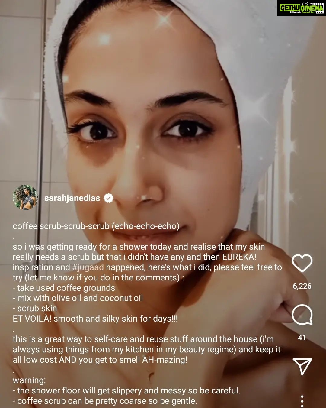 Ira Khan Instagram - 1 thing that helped my anxiety. I used body scrub for the first time in my life. I only managed to shower after the palpitations had passed but I wasn't feeling settled and I was worried they would be back. It took a while to figure out what I felt like doing and then actually get up to do it. However, eventually - I took a relatively long shower (mine usually last only 3-5 minutes) with body scrub. Why I think the body scrub helped me is because it made for a heightened tactile (sense organs - touch) experience. My mind shifted focus to feeling the coarse scrub on my body. I was told you're supposed to put oil after you use a scrub. So then I did that. Then got into those super soft pyjamas from the photo. Then put a face mask. Result: I managed to fall asleep on Sunday night. I don't know if it will work everytime. It's also a post attack soothing and not a during attack thing. But I'm also caught up in my own head too much, I think. So increasing the number of tactile experiences in my daily life may be a good idea. And maybe that'll add to the variables that act as general preventives to unhealthy mental health. If you don't want to spend money on another beauty product.. @sarahjanedias put up a how-to-make-scrub-at-home.