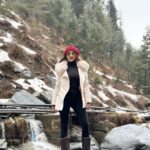 Ishita Raj Sharma Instagram – After hiking one whole mountain and crossing a long whole lake, a much deserved shot! Gulmarg, Kashmir