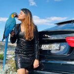 Jayshree Soni Instagram - I like fly with you…… 🦜🦅❤️ Shot by - @adinlove6 #macow #bird #parrot #fly #bluemacaw #jaguar #mylove #blackdress #sky #flyhigh #bluegoldmacaw #rio #3yearsold #mybaby #pet #innocent #birdfreaks #birdlover #birds_adored #birdsphotography #birdsofprey