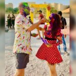 Jayshree Soni Instagram - Super late holi post… Der se aaye par rangeen aaye😜🌈 Celebrated Colours, Celebrated Friendship in Dubai 🎊🌈🔥💃💃🕺🕺 #dubai #holi #latepost #lateholipost #colour #rang #celebration #friendship #bff #dubaimusic #we #happyholi #holi2022 Rixos The Palm Dubai