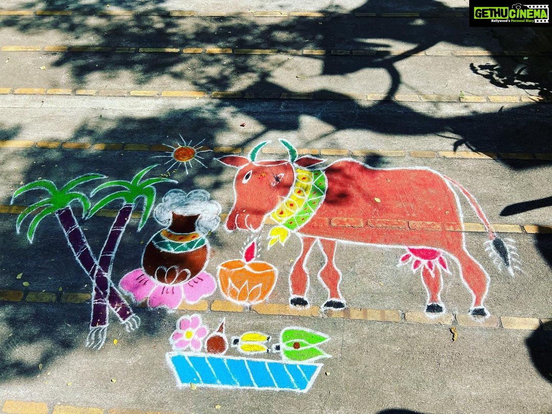 Kalki Koechlin Instagram - Pongal kolam at my Mother’s #hometown #pondycherry #womenwhocolourourworld