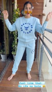 Kamya Punjabi Instagram - Following the trend in my own way 🕺🏼 Track suit @godevils Collab @ishreen_vadi