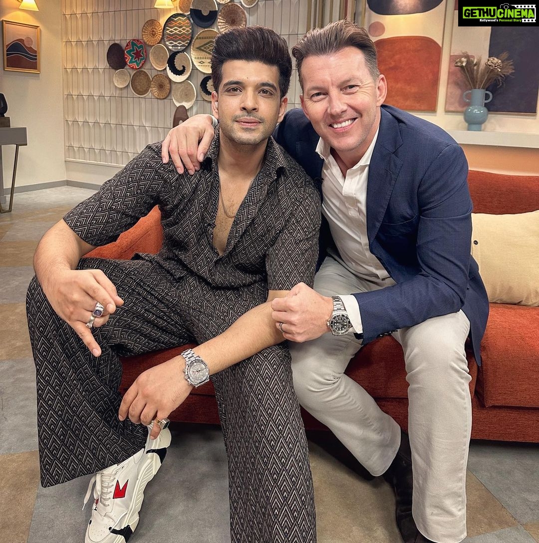 Karan Kundrra Instagram - Being a gentleman never goes out of fashion..! Thank you legend @brettlee_58 ⭐️
