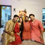 Karan Sharma Instagram – Different people but same vibes that’s Love and affection. It’s all due to Bappa . May Bappa bless you and your family @karankhandelwal  @i_ashisinghh  @abhishekkumar1678 @kashhish @09__vandan__10 @shivanisemwal954 @acharaya_karun 🥰🤗🙏 #ganeshchaturthi #family #friends #blessings