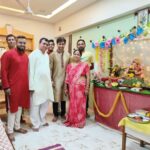 Karan Sharma Instagram - Different people but same vibes that’s Love and affection. It’s all due to Bappa . May Bappa bless you and your family @karankhandelwal @i_ashisinghh @abhishekkumar1678 @kashhish @09__vandan__10 @shivanisemwal954 @acharaya_karun 🥰🤗🙏 #ganeshchaturthi #family #friends #blessings