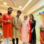 Karan Sharma Instagram - Different people but same vibes that’s Love and affection. It’s all due to Bappa . May Bappa bless you and your family @karankhandelwal @i_ashisinghh @abhishekkumar1678 @kashhish @09__vandan__10 @shivanisemwal954 @acharaya_karun 🥰🤗🙏 #ganeshchaturthi #family #friends #blessings