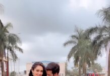 Karan Sharma Instagram - Baat to sach hai bhai sahab … Vivaan ki Reema ka Chehra chamkeela to hai 😬 ❤️ @tanyasharma27 #chamkeelachehra #karansharma #tanyasharma #badshah #sasuralsimarka2