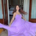 Krissann Barretto Instagram - Doing my Mauritius happy dance 🤣♥️💃🏻 Location @paradisbeachcomber Wearing @bunaai Styled by @ananyaarora2013 #reels #reelsvideo #reelsinstagram #reelsindia #travelphotography #trending #travel #mauritius #purple #dress #ootd Paradis Beachcomber Golf Resort & Spa
