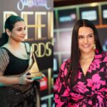 Krissann Barretto Instagram - I had such a fun time at the News18 Showsha Reel Awards, presented by Ajio ♥️💫 On the red carpet with such talented Stars♥️ It was such a great experience ♥️ Thankyou so much for having me there ♥️ @cnnnews18 @ajiolife #awards #reels #actor #actress #redcarpet #ReelAwards ##ReelAwards2023 #houseofbrands #ajiolove