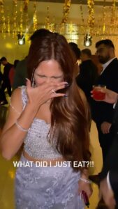 Krissann Barretto Instagram - This is what instant regret looks like 🤣🤣🤣
Any guesses?! What did I just eat?! 

Look at this Starboy @nitipedia ♥️

#reels #jlt #fun #shiny #outfit #bling #girl #star #happy #food #whatdidieat #funny #reels #reelsinstagram #reelsvideo #reelsindia #instagood #instagram #love #glitter #starchild #kb #krissannbarretto #wedding #indianwedding #indianwear #ootn #indianoutfit #lehenga