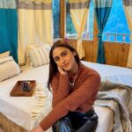 Krystle D'Souza Instagram - Life in a treehouse up in the mountains >>> . . . @the_treehouse_jibhi #travelindia #treehouse #airbnbindia #travelandleisure #tandi #wanderlustwednesday #kullumanali #kullu #manali #beautifulhimachal #tirthanvalley #tirthan #jibhivalley #Jibhi #himachalpradeshtourism #mountains #travel #winter #woodenhouse #himachal