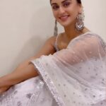 Krystle D'Souza Instagram - A white state of mind 🤍 . . . . Outfit @gopivaiddesigns Jewellry @baublelove