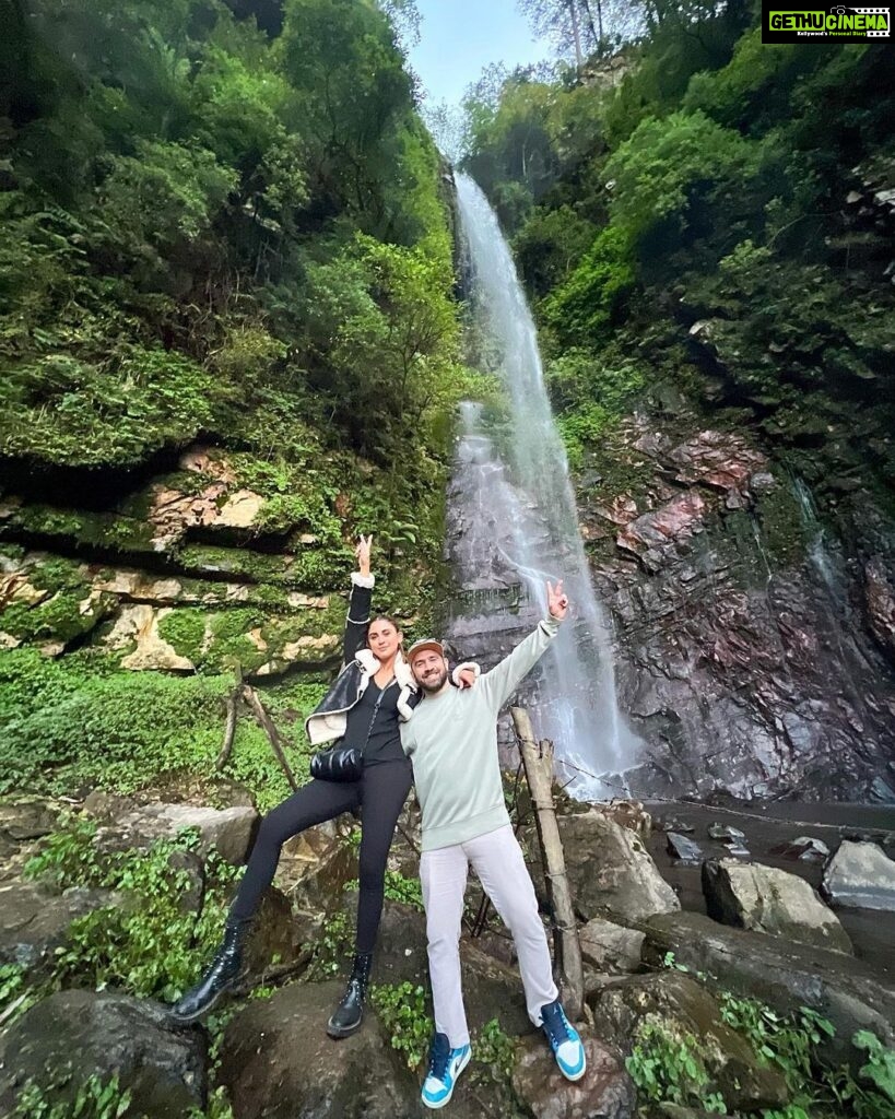 Krystle D'Souza Instagram - Looks Like We Made It … Look How Far We’ve Come ⛰ 🧿 Choie Waterfall