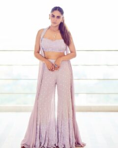 Krystle D'Souza Instagram - Lavender Girl With Indigo Eyes 💜
.
.
.
Outfit- @labelpritikavora 
Jewellry- @beenarahejafinejewellery 
@thewisedesign 

Clicked by @harsh__mevada