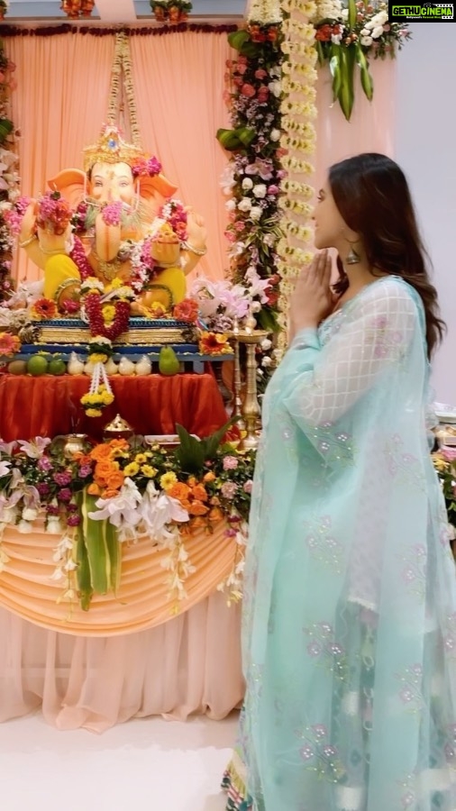 Krystle D'Souza Instagram - May Gannu Bappa give you a rainbow for every storm, a smile for every tear. A promise for every care and an answer to every prayer 🙏🏻 Happy Ganesh Chaturthi ❤️ . . . . #ganpatibappamorya #ganeshchaturthi