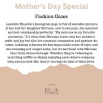 Lakshmi Manchu Instagram – Mother’s Day is a time to celebrate and honor the women who have raised and nurtured us throughout our lives. For @lakshmimanchu , this special day is a time to reflect on the joy and love that being a mother has brought into her life.Lakshmi Manchu is not just a doting mother but a fun one too. The actor has shared many fun moments with her daughter, Apple (Nirvana), on her Instagram page. From walking the ramp to enjoying an IPL match, Lakshmi has shown us that she is not just a great mom but also a cool one. She has also shown us that it’s important to take time out for yourself as a mom, whether it’s hitting the gym or enjoying a swim. 

Lakshmi’s commitment to her daughter’s happiness is apparent in all their interactions. She not only supports Nirvana’s interests but also actively participates in them. Happy Mother’s Day to all the amazing moms out there, and may your journey of motherhood be filled with love and joy.

Follow : @elfaworld @fashionelfaworld @artelfaworld @lifestyleelfaworld @fitnesselfaworld 

#lakshmimanchu #mothersday #love #motherhood #motherdaughter #mom #mothersdayspecial #nirvana #daughter #happymothersday #parenting #mother #momsofinstagram #momlove #momlife  #elfaworld