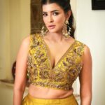 Lakshmi Manchu Instagram - Creating my own sunshine💛☀️ Thank you @rajattangriofficial for having my back. I love you 🌺 I felt so awesome in this outfit! Outfit: @rajattangriofficial Earrings: @sheetalzaveribyvithaldas Makeup Artist: @vibhu_makeupartist Hair Artist: @manasamakeup Stylist: @6shweta