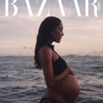 Lisa Haydon Instagram - This could very well be the grand finale of pregnancy photos on my feed for life🤪. Thanks @bazaarindia for these memories💙🧡 every bazaar cover is a privilege and honour to be on. Digital editor: @nandinibhalla Photographer: @rubylaw Make up : @omix Hair : @peter_cheng_hair Styling : @justinelee425 Production : @marinafairfax Photographer assist : @kehocheung