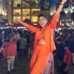 Madhurima Tuli Instagram - For the love of pani puri.. 🐶 Had a great time at the @middayindia grand panipuri fest at @rcitymall 🧡🧡 Styled by @shailjaanand Outfit by @poppyflower.in Jewellery by @the_jewel_gallery HMU @raj_mukadam