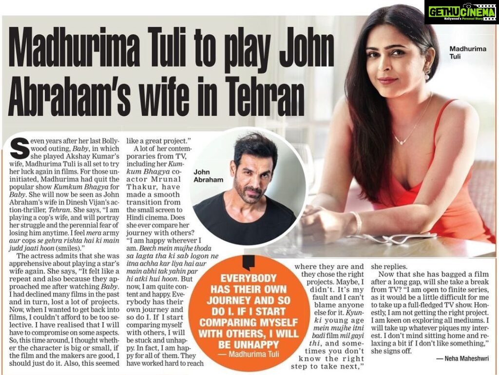 Madhurima Tuli Instagram - Super excited and blessed to share this new project with you all. Thank you @maddockfilms for having me on board. And thank you @bombaytimes for this lovely article. Really looking forward for your love and support for this one ❤️🙏🏼🤗