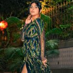 Madhurima Tuli Instagram - Seasons greetings ✨💚 @iwmbuzz Styled by @shailjaanand Outfit by @geishadesigns Earings by @the_jewel_gallery Assistant stylist @zheelhasnothingtowear HMU @raj_mukadam 📸 @sid_salve