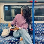 Mahima Makwana Instagram - amidst the interesting mundanity of being there.. P.S.:- swipe right to my face when someone gets me fooooood. 😍 Heathrow Terminals 2 & 3 tube station