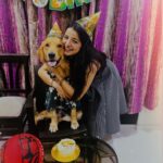Mahima Makwana Instagram - I found a new meaning to Christmas. ✨ cause it’s my baby boy’s birthday. my boy, my most precious turns 2. You’re my solace and my happiness. You are home. And also the most spoilt kid out there. Happy Birthday Paru. ✨♥️ @parindatheretriever Paru’s Christmas shirt is from @petsetgo.co.in 💜