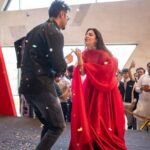 Mahira Khan Instagram - 🌹💃🏽💋 @mustafafahad26 @nabqur @fizza_meerza QuaideAzam Zindabad releasing this Eid in a cinema near you 💋🎬♥️ P.S can you guess what im telling Nabeel and Fizza? 📸 @rizwantakkhar