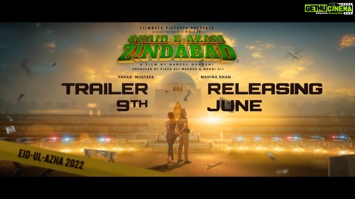 Mahira Khan Instagram - Quaid E Azam Zindabaad 🫡🇵🇰 Trailer releasing 9th of June 🙌🏼 InshAllah Aaaajaaa meray Raaaaja 😎♥️🌹 @mustafafahad26 @nabqur @fizza_meerza @iambabarzaheer @nigahjee @ranakamran__cinematographer #quaideazamzindabad #mahirakhan #fahadmustafa #filmwalapictures #vidlytv #humtv #cinema #eidulazha #pakistan #trailer #film #worldwide #qaz