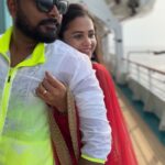 Manimegalai Instagram - I was waiting for a perfect place to Shoot this reels & here it is 😍😍 favvv Song at Favvvvv Place 🚢💛😍 @mehussain_7 😘😘 2nd Cruise Vlog s Out on #HussainManimegalai Youtube Channel Chottiiiii’s 🕺Link on BIO & Stories 😎 @pickyourtrail @Cordeliacruises